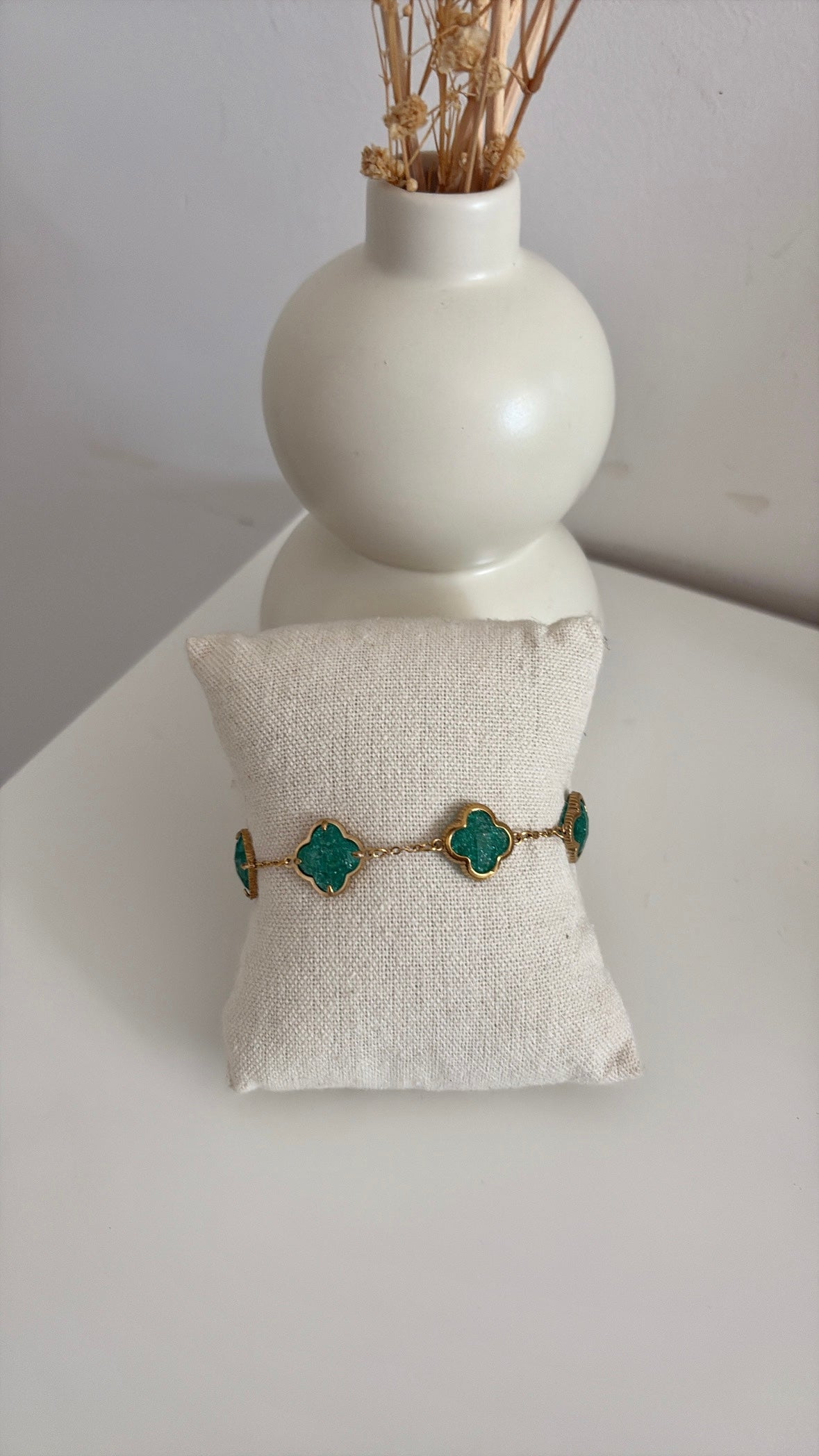 Bracelet Trèfle Émeraude