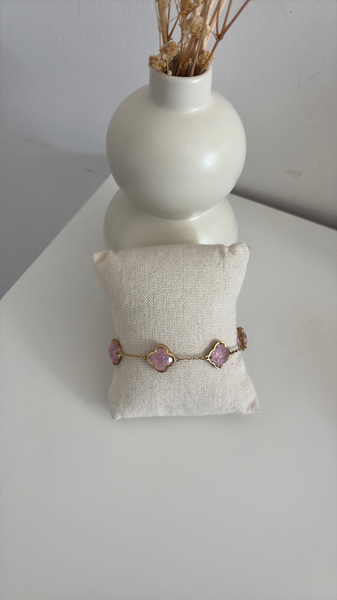 Bracelet Fleur de Quartz Rose