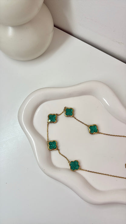 Collier Trèfle Émeraude